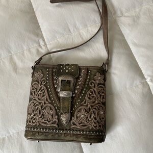 Montana West olive green buckle shoulder bag